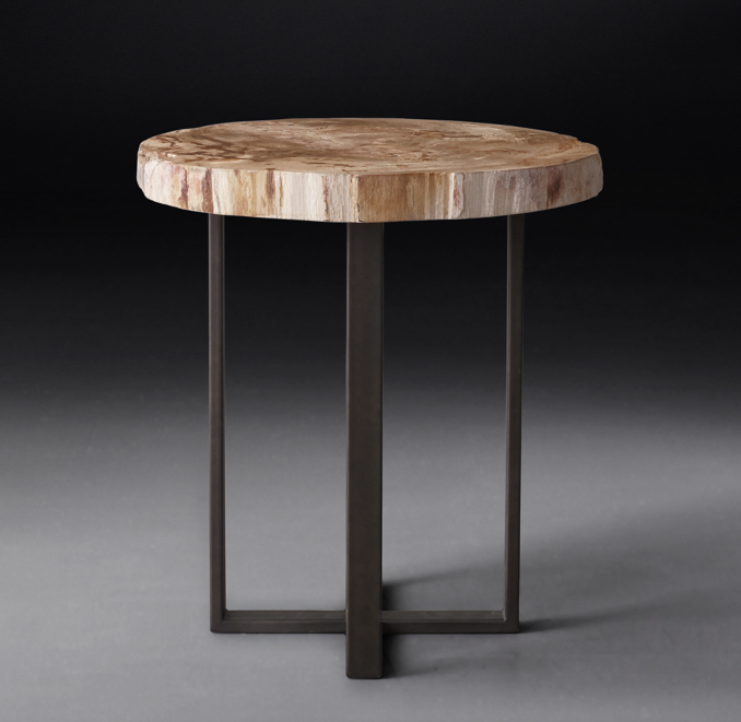 light wood round end table
