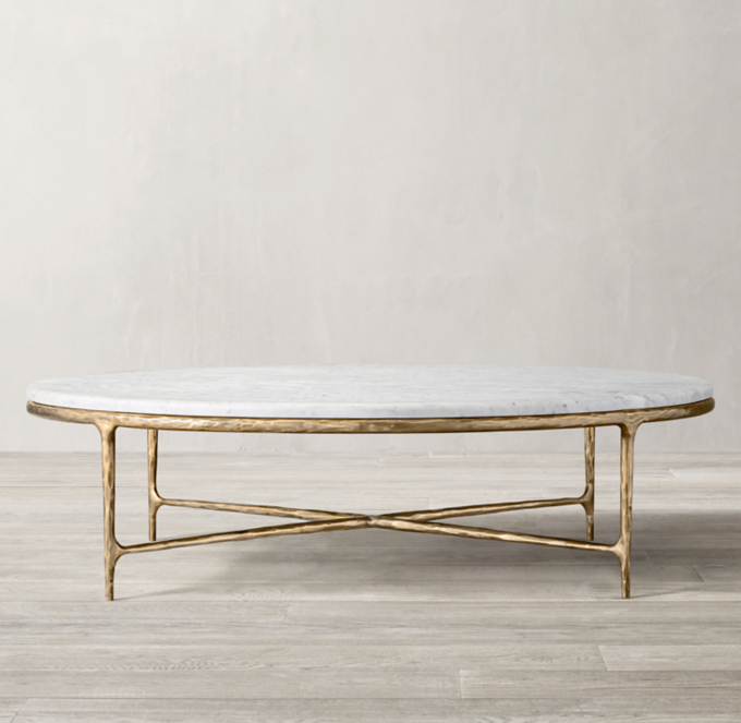 Thaddeus Brass & Marble Round Coffee Table