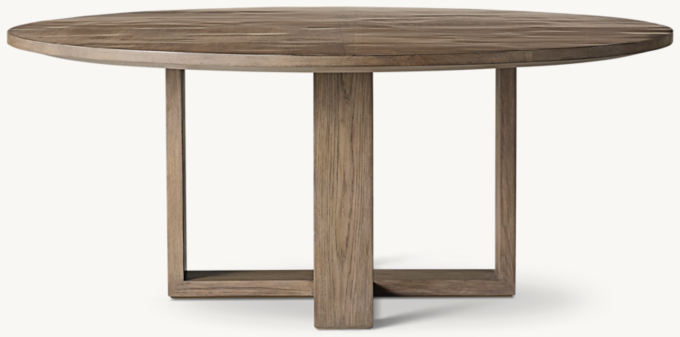 Front view of Wyeth Split Bamboo Cross-Base Round Dining Table 