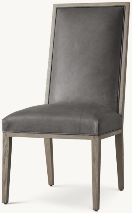 Three Quarter view of Durant Leather Dining Side Chair 