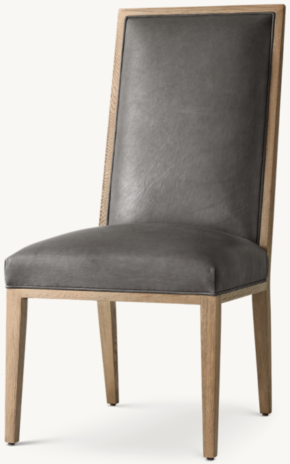 Three Quarter view of Durant Leather Dining Side Chair 