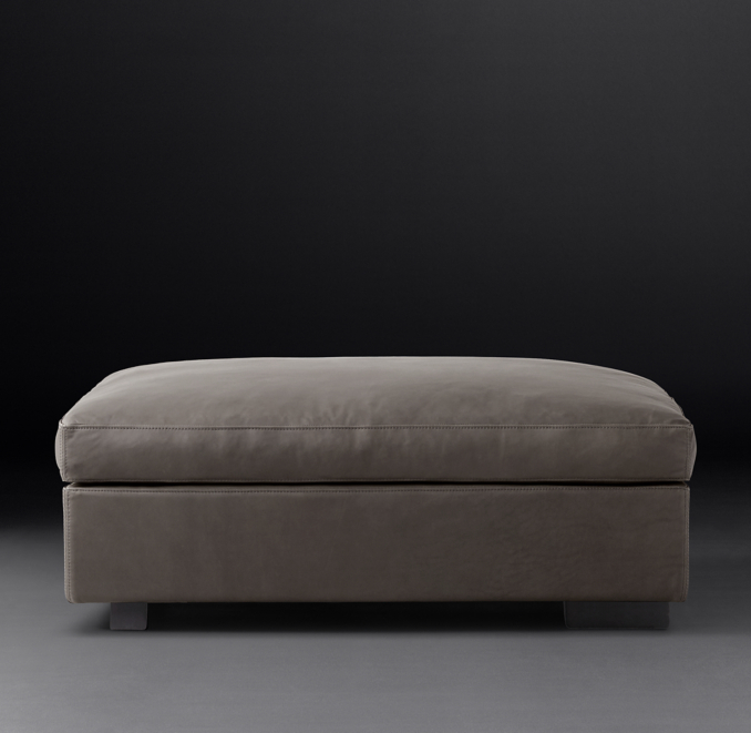 Front view of Magnus Leather End-Of-Sectional Ottoman 