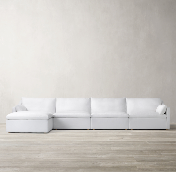 Cloud Slope Arm Modular Left-Arm Sofa-Chaise Sectional