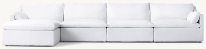 Cloud Slope Arm Modular Left-Arm Sofa-Chaise Sectional