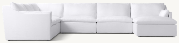 Cloud Slope Arm Modular U-Sofa-Chaise Sectional