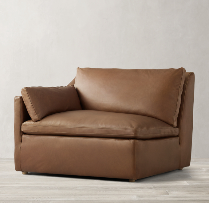 Cloud Slope Arm Modular Leather Left-Arm Chair