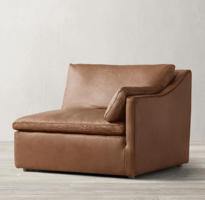 Cloud Slope Arm Modular Leather Right-Arm Chair