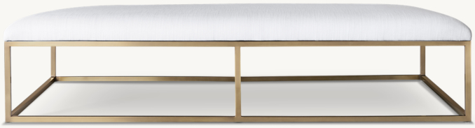 Front view of Nicholas Large Rectangular Fabric Coffee Ottoman 