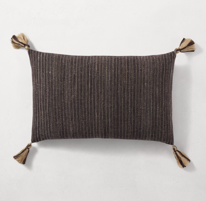 Handwoven Bhujodi Pinstripe Pillow Cover Lumbar