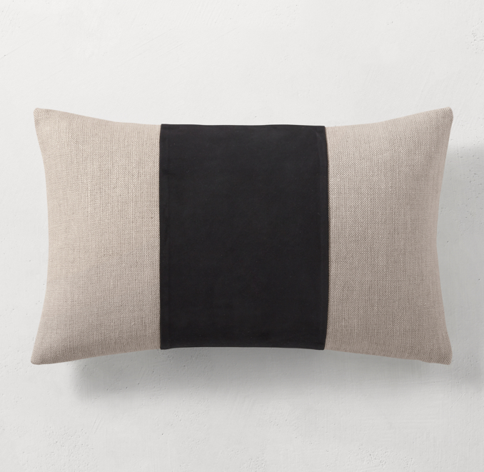 Suede Center Band Pillow Cover by Kelly Hoppen Lumbar