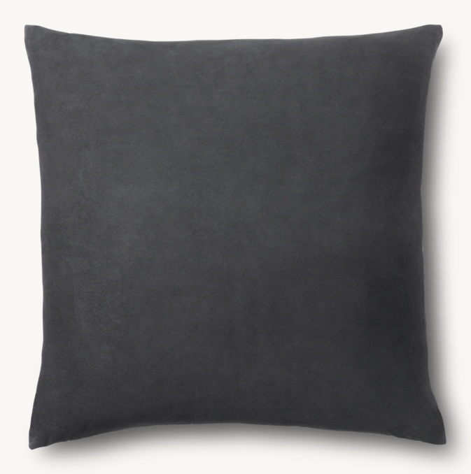 Overhead view of Reversible Suede & Linen Pillow Cover - Square 