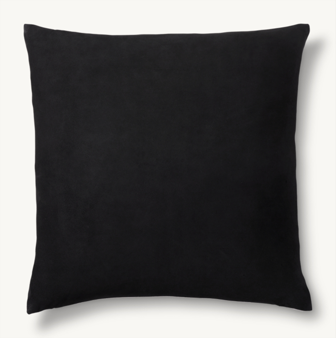 Overhead view of Reversible Suede & Linen Pillow Cover - Square 
