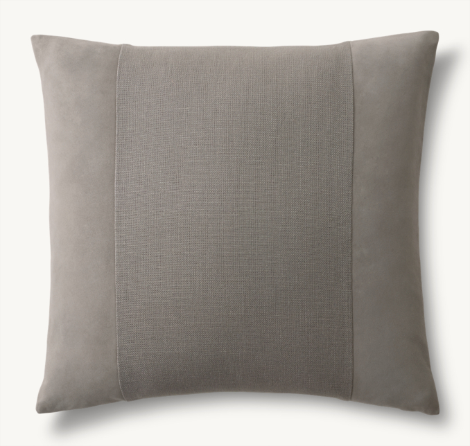 Overhead view of Side-Wrapped Suede Pillow Cover - Square 
