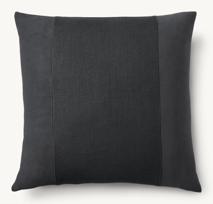 Overhead view of Side-Wrapped Suede Pillow Cover - Square 