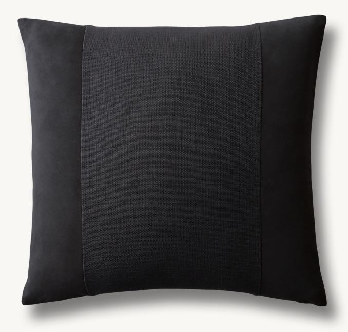 Overhead view of Side-Wrapped Suede Pillow Cover - Square