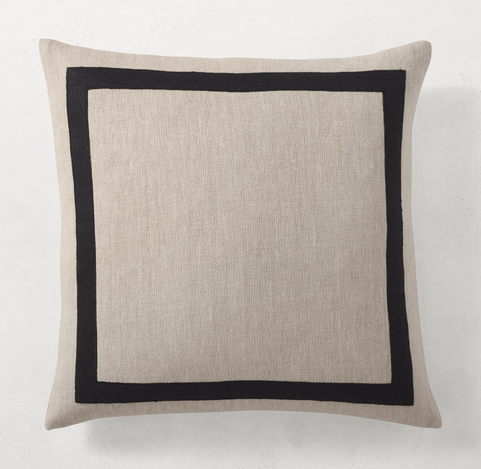 Linen Framed Appliqué Pillow Cover by Kelly Hoppen Square