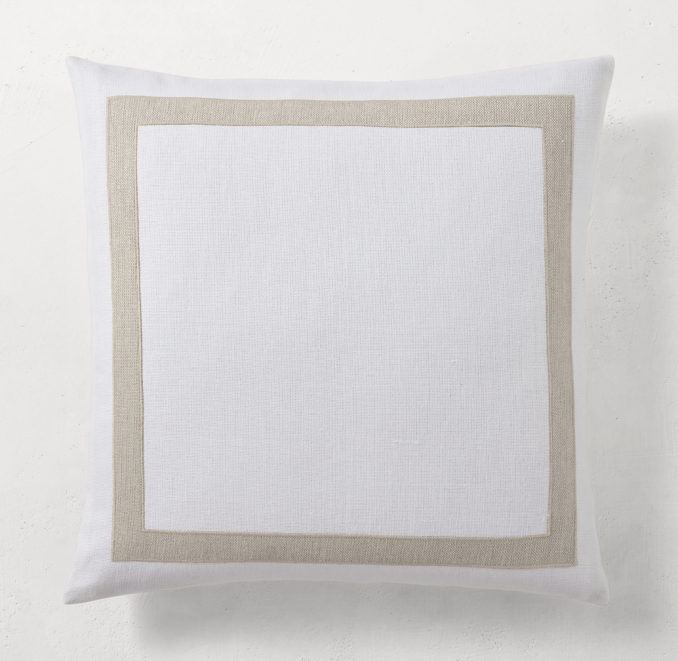 Linen Framed Appliqué Pillow Cover by Kelly Hoppen Square