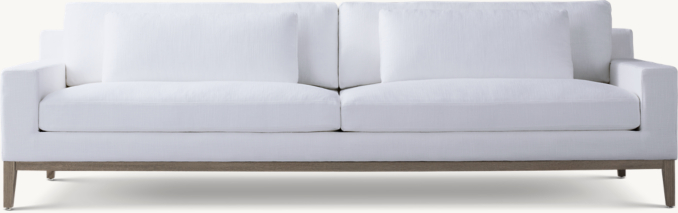 Front view of Italia Track Arm Sofa - Oak Base 