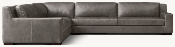 Modena Leather Track Arm Left-Arm L-Sectional