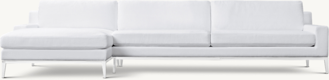 Italia Track Arm Left-Arm Chaise Sectional - Metal Base