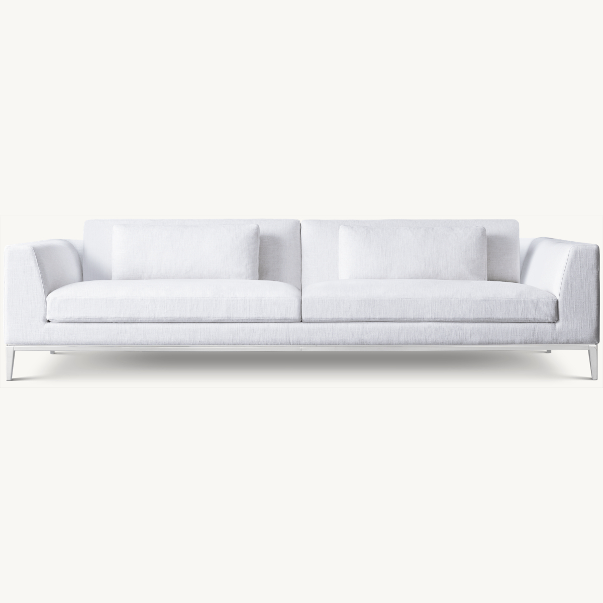 Italia Taper Arm 2-Cushion Sofa - Metal Base