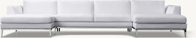 Sofá modular con brazo geométrico personalizable Italia - Base de metal
