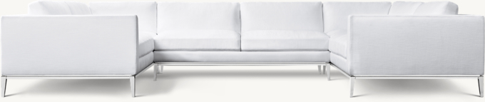 Sofá modular en U con brazo geométrico Italia - Base de metal