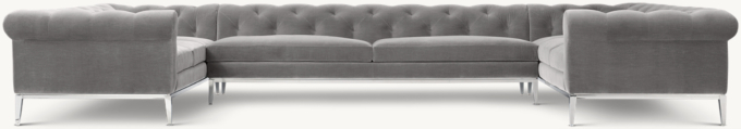 Italia Chesterfield U-Sofa Sectional - Metal Base