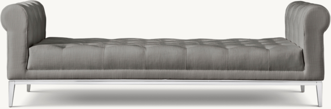 Italia Chesterfield Bench with Tufted Seat - Metal Base