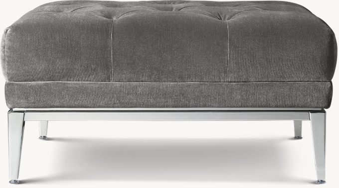 Italia Chesterfield Ottoman with Tufted Seat - Metal Base