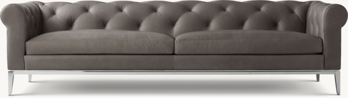 Italia Chesterfield Leather Sofa - Metal Base