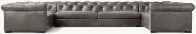 Modena Leather Chesterfield U-Sofa Sectional 