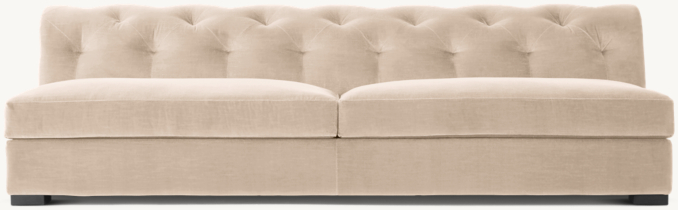 Front view of Modena Chesterfield Armless Sofa 