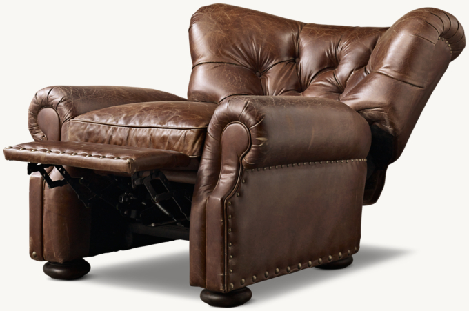 Restoration hardware deals churchill leather recliner