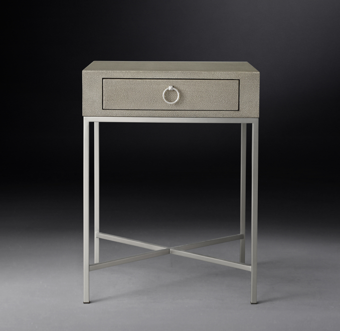 Cela Shagreen Square Bedside Table
