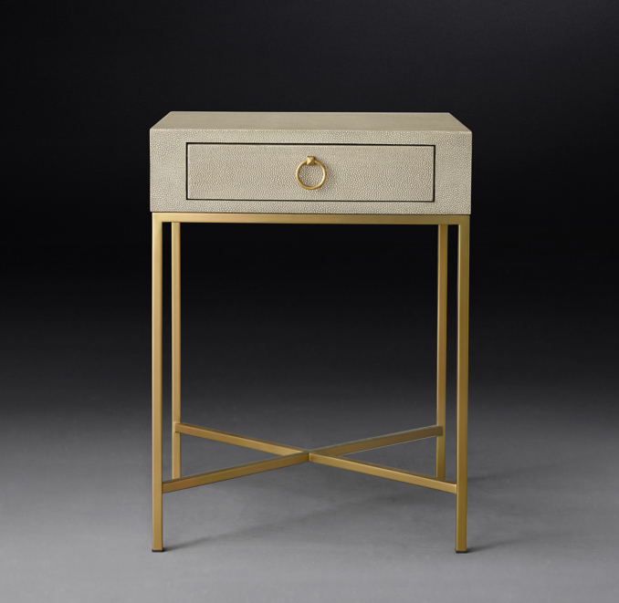 Cela Shagreen Square Bedside Table