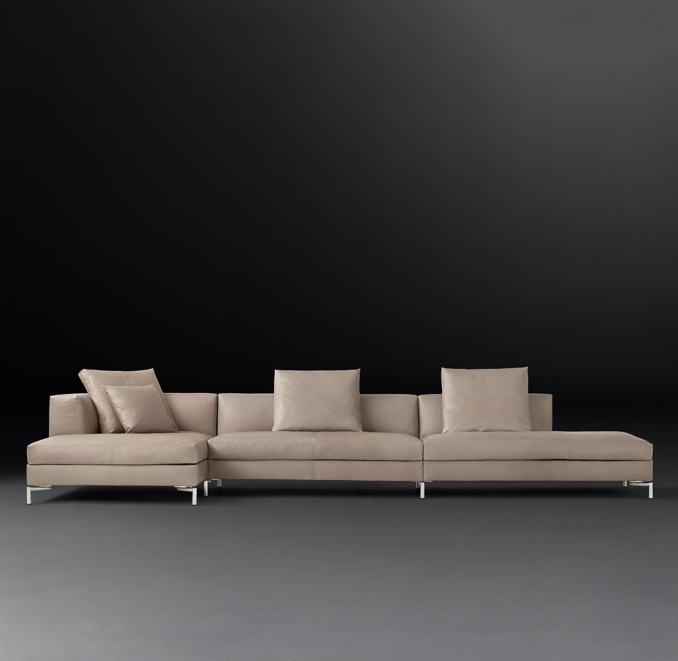 Front view of Viggo Leather Customizable Sectional 