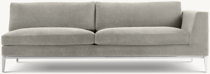 Front view of Italia Taper Arm Right-Arm Sofa - Metal Base 