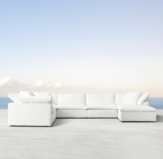 Front view of Cloud Modular Outdoor U-Sofa Chaise Sectional 