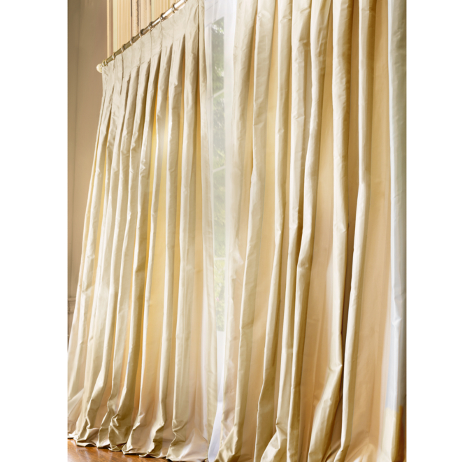 Silk Taffeta Pavilion Stripe Drapery RodPocket