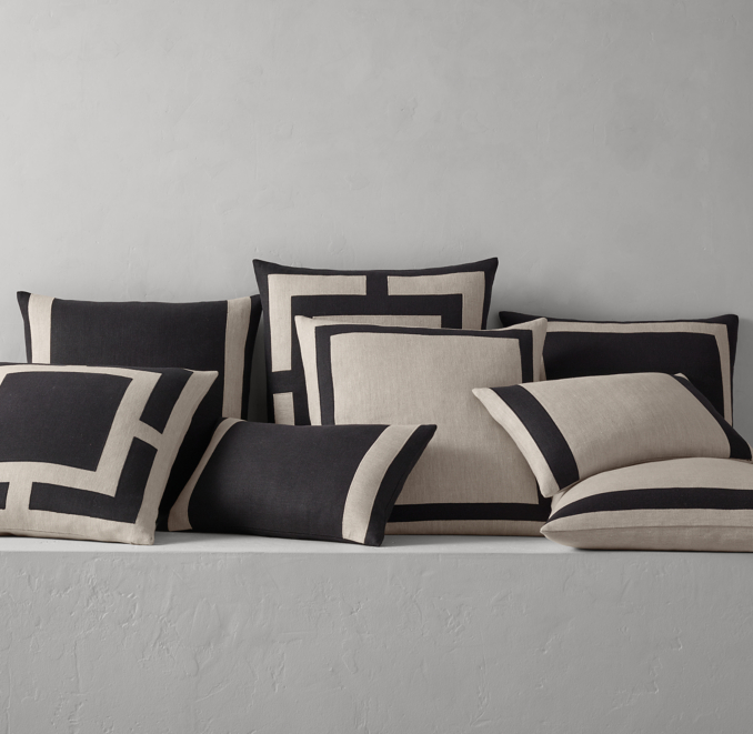 Framed Linen Pillow Cover by Kelly Hoppen