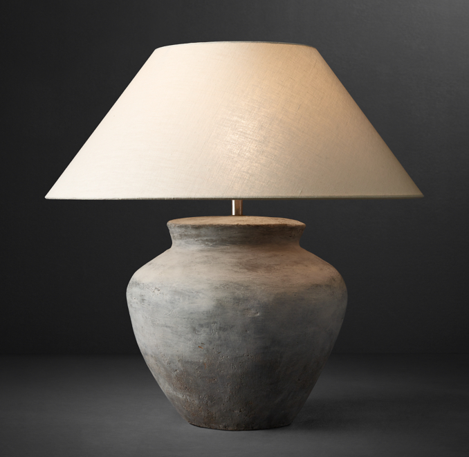 Dutch Ceramic Vessel Table Lamp Tapered Urn