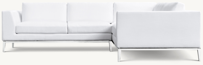 Sofá modular en L con brazo cónico derecho Italia - Base de metal