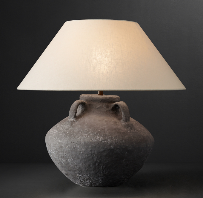 Dutch Ceramic Vessel Table Lamp Handle Urn