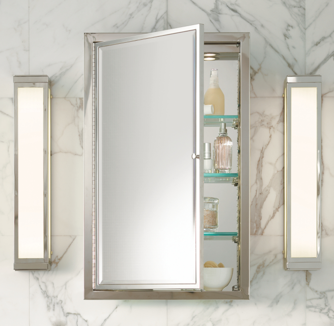 Framed Lit Right-Opening Inset Medicine Cabinet