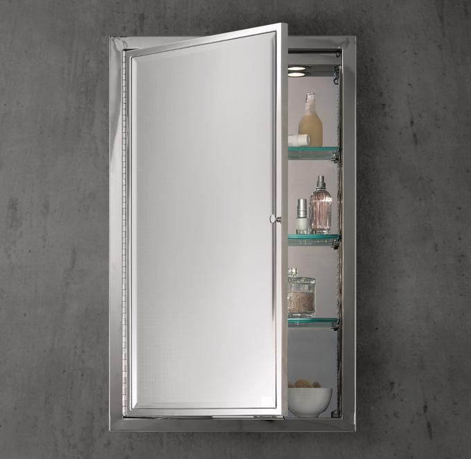 Framed Lit Right Opening Inset Medicine Cabinet