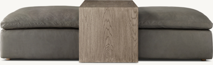Restoration hardware leather ottoman coffee table discount