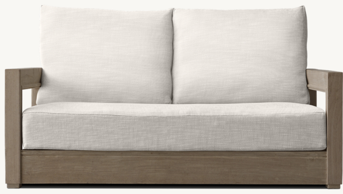 Front view of 60" Costa Teak Luxe Sofa 