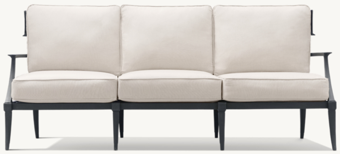 Front view of Klismos Sofa 