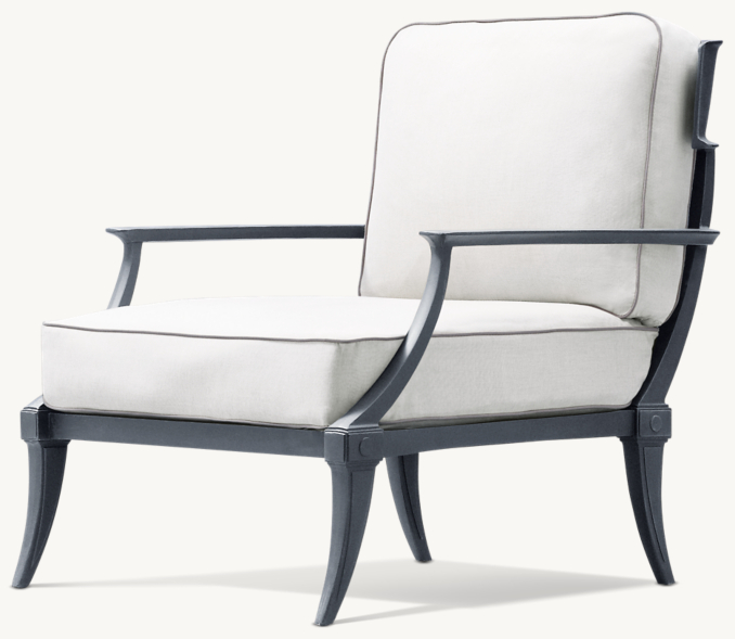 Three Quarter view of Klismos Lounge Chair 